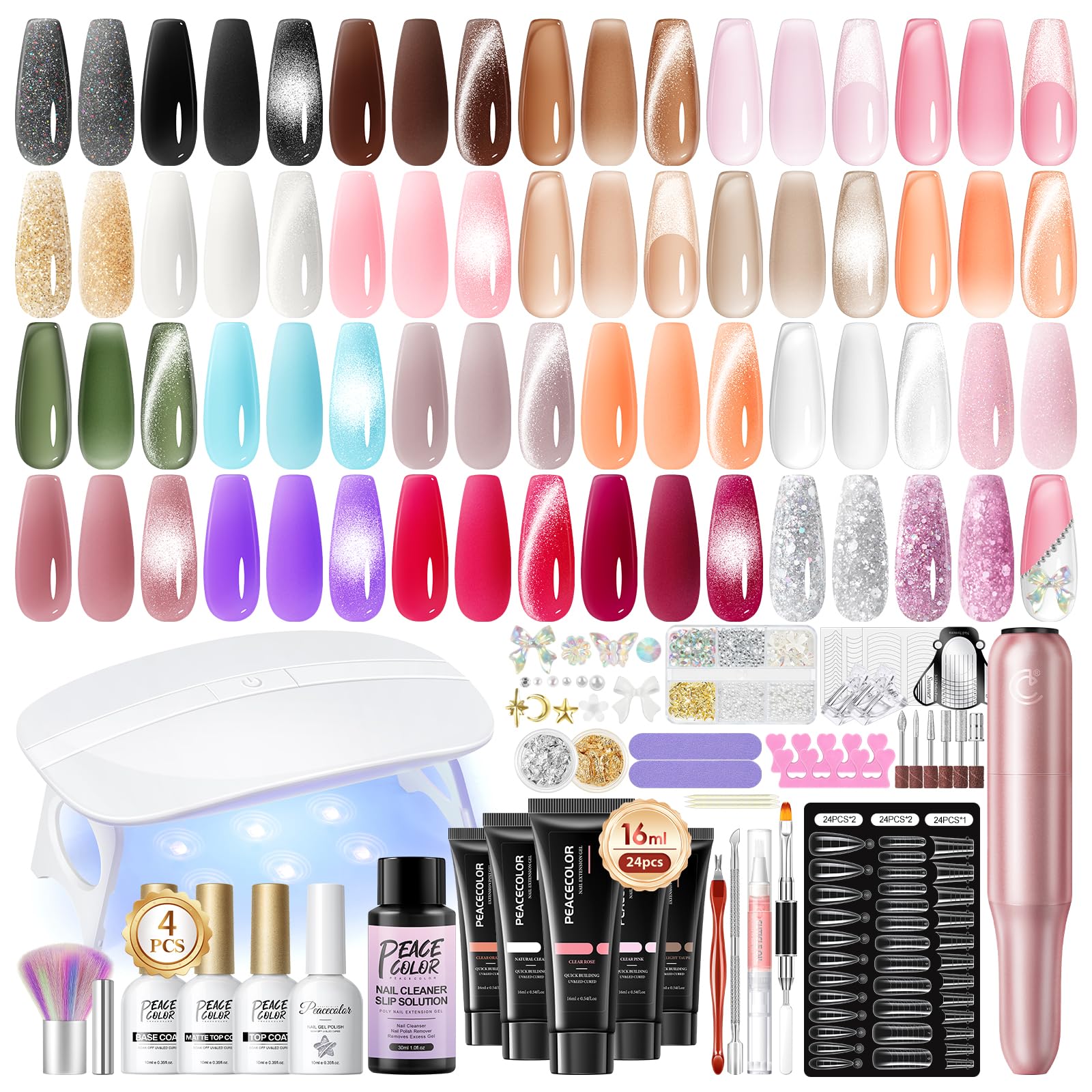PEACECOLOR front packaging laid out showing full kit benefits