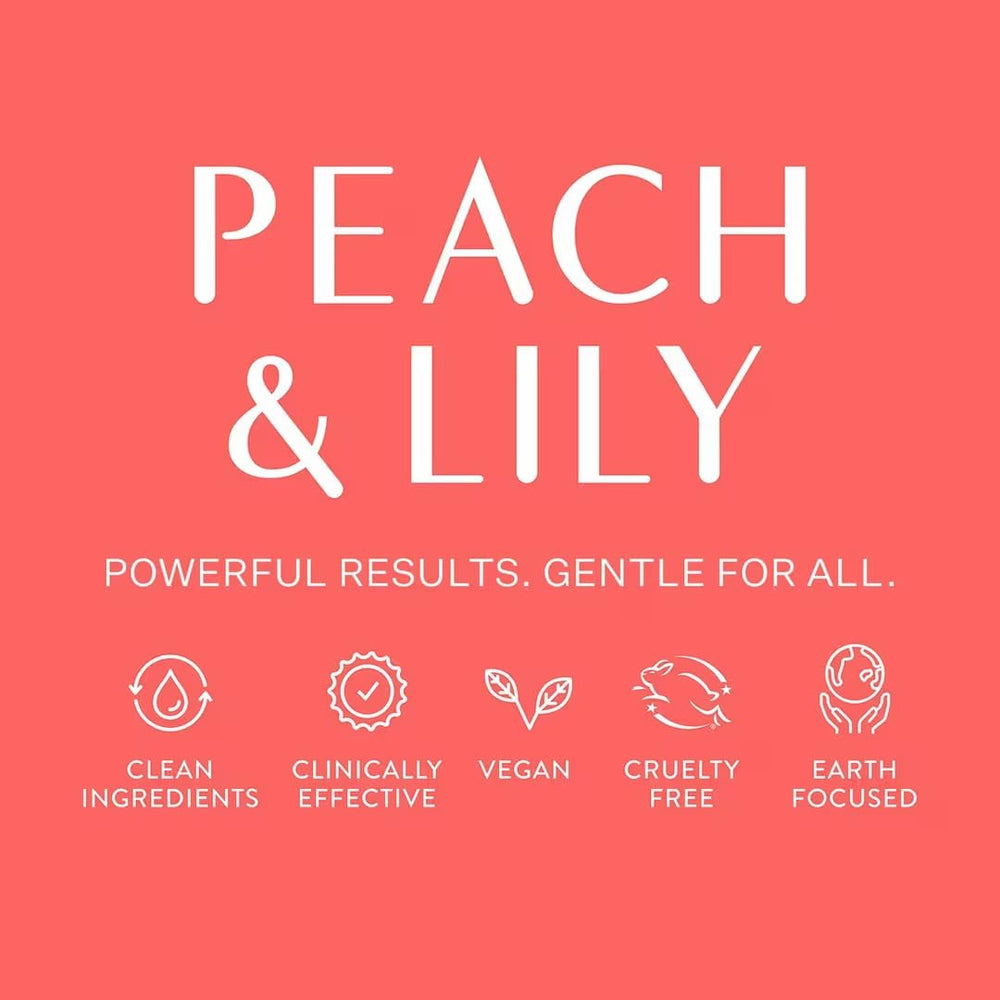 Peach & Lily flatlay with makeup and sunscreen illustrating effective removal