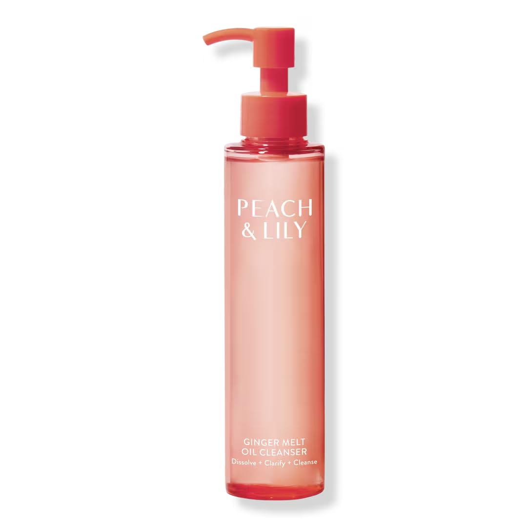 Peach & Lily front packaging showing cleanser and benefits