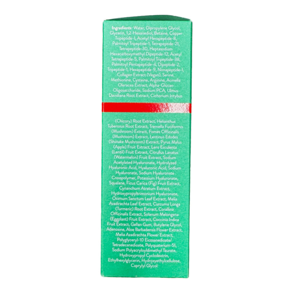 Peach & Lily ingredient label highlighting copper peptide concentration and benefits