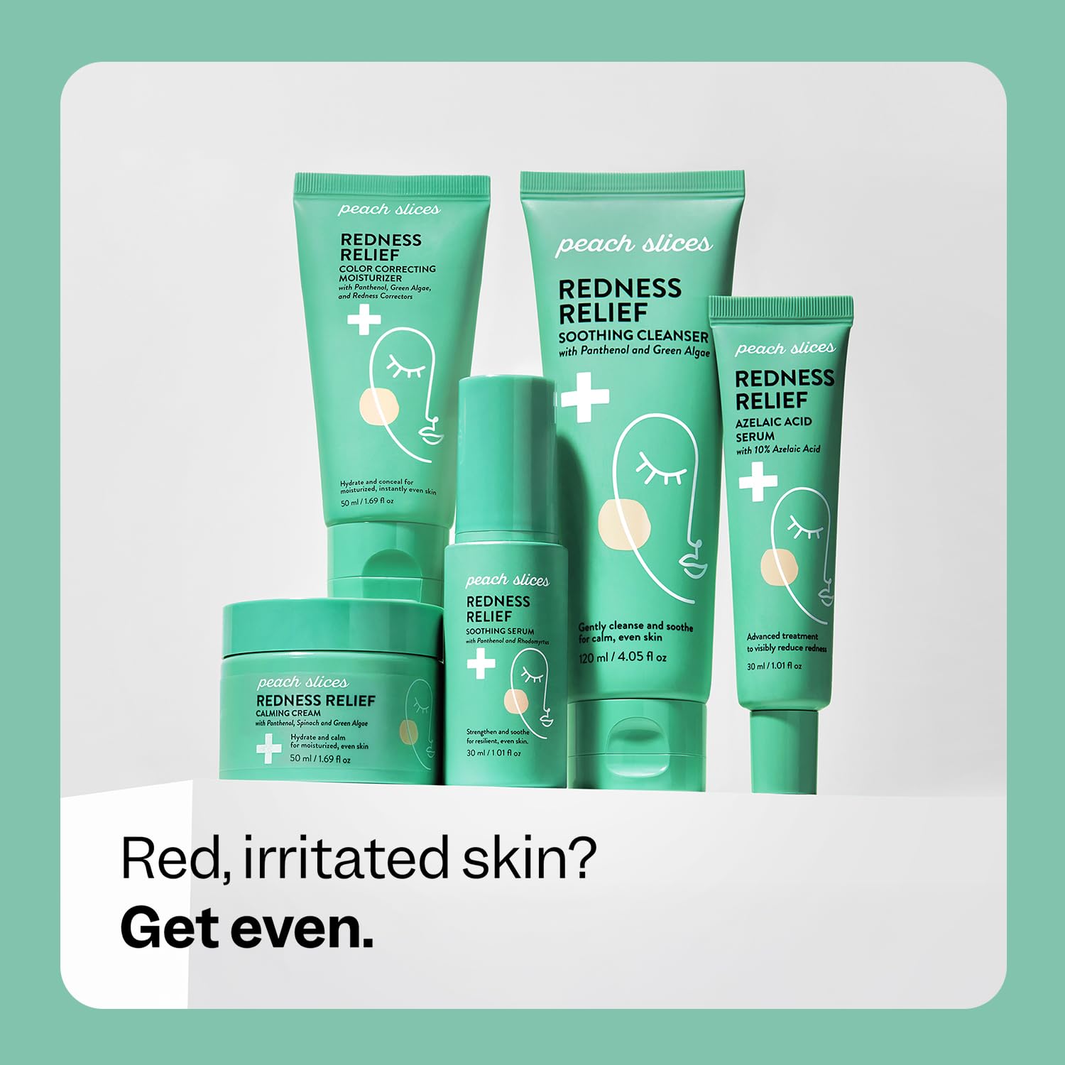 Peach Slices in bathroom routine scene showing easy layering with skincare steps