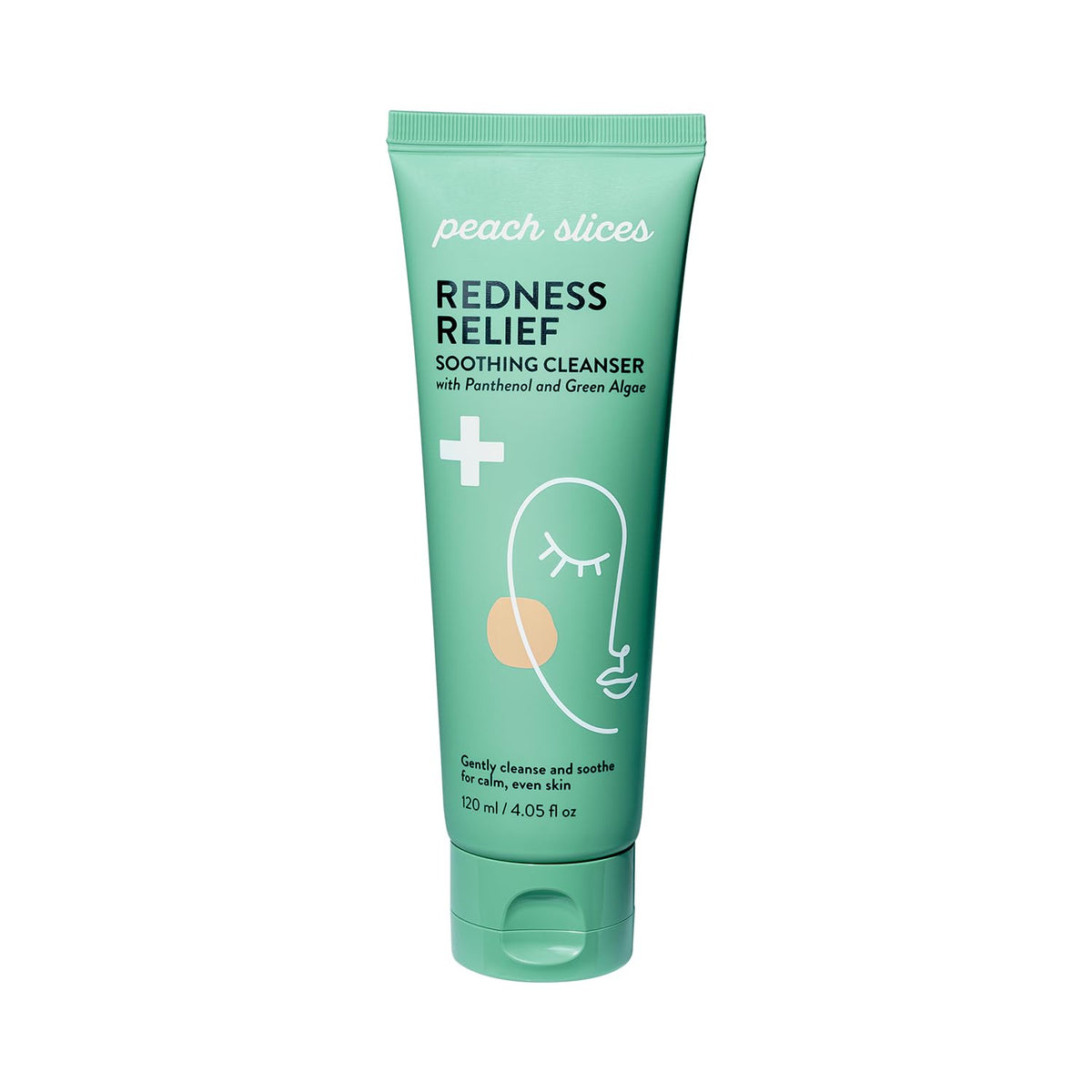 Peach Slices front packaging shows clean bottle and calming branding benefit gentle cleansing