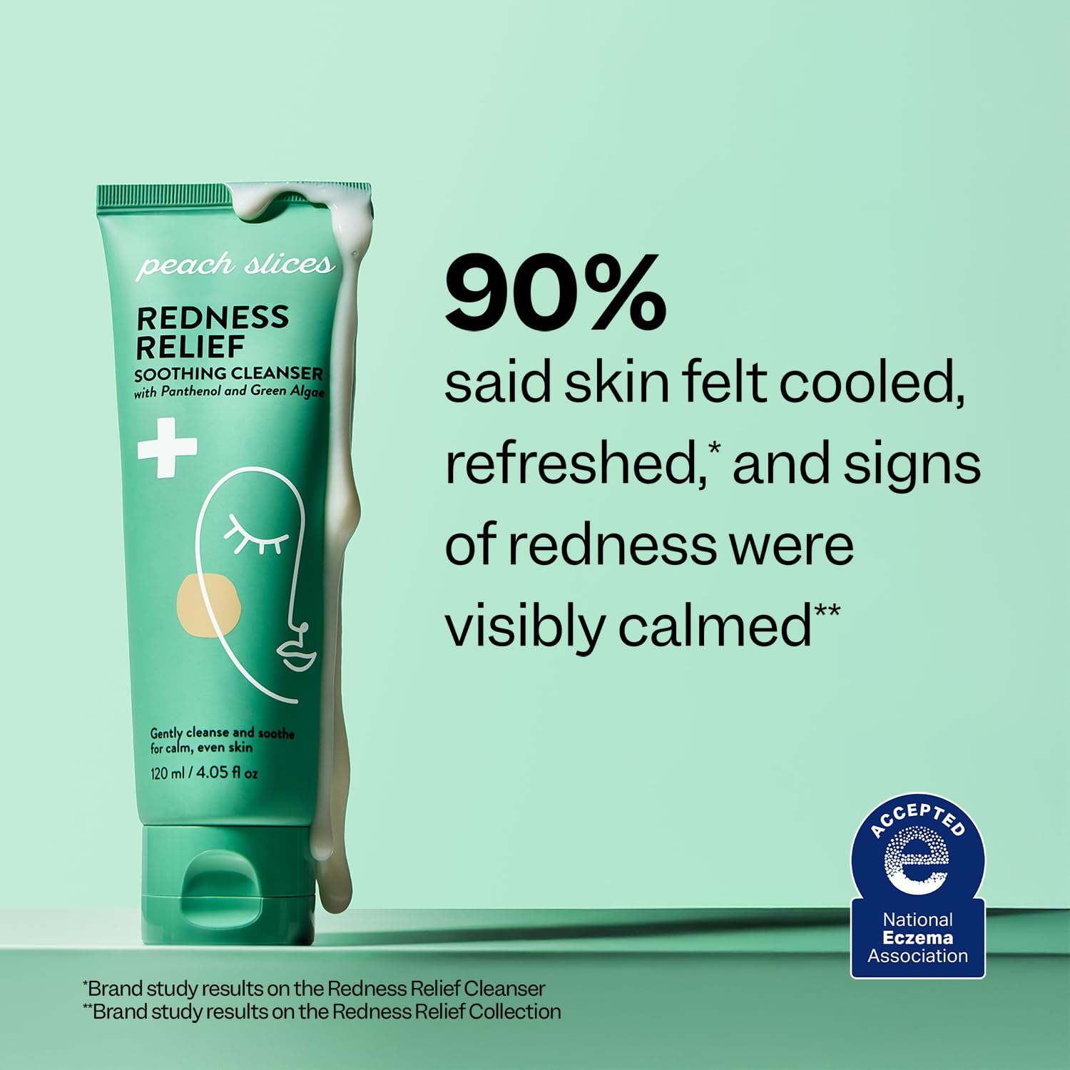 Peach Slices usage rinse in bathroom setting showing gentle wash routine benefit for sensitive skin