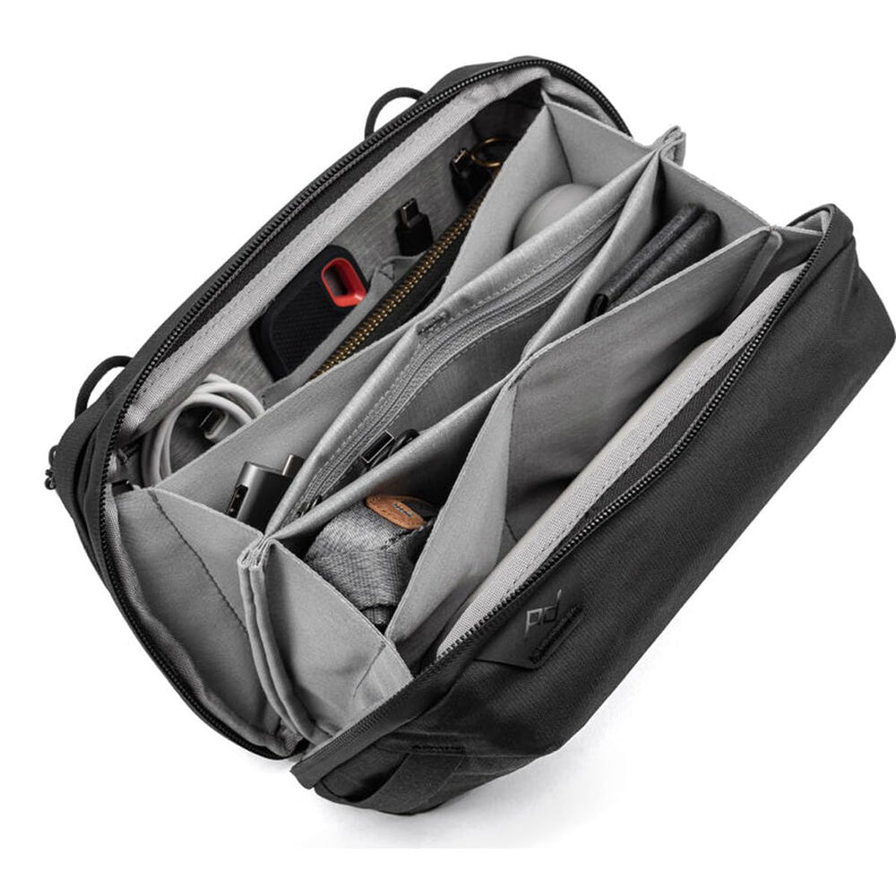 Peak Design tech pouch close-up of recycled nylon texture demonstrating durable weather resistance