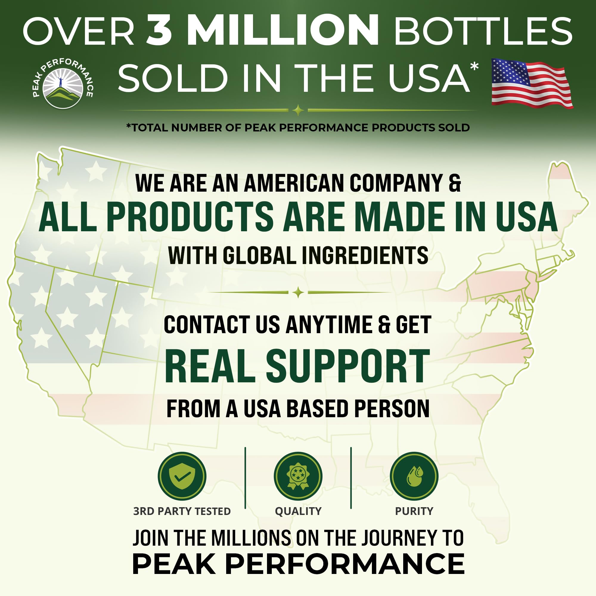 Peak Performance arranged organic ingredient botanicals for natural sourcing