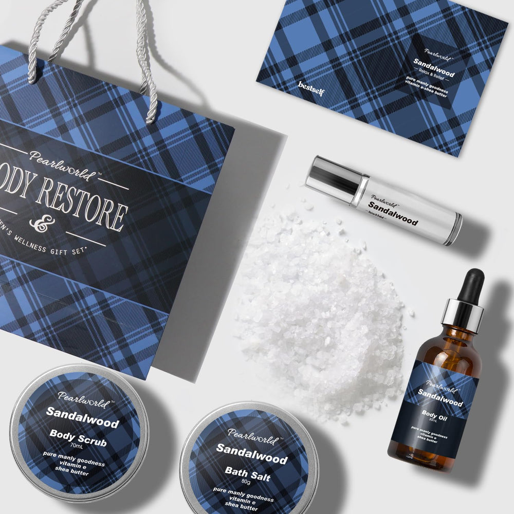 PEARLWORLD labeled bottles of shower gel and bubble bath, clear ingredient visibility benefit
