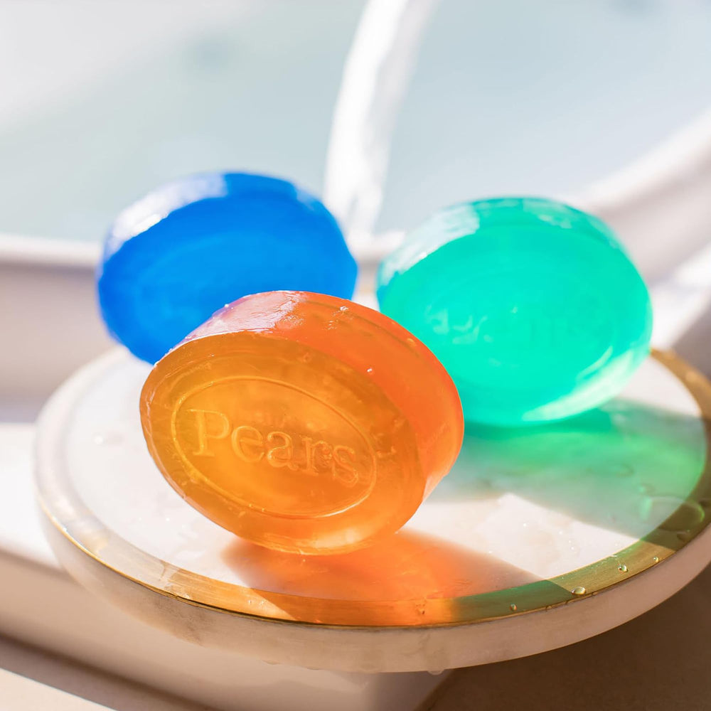 Pears soap on bathroom counter showing everyday lifestyle use