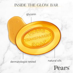 Pears blue bar detailed surface showing clear glycerin shine