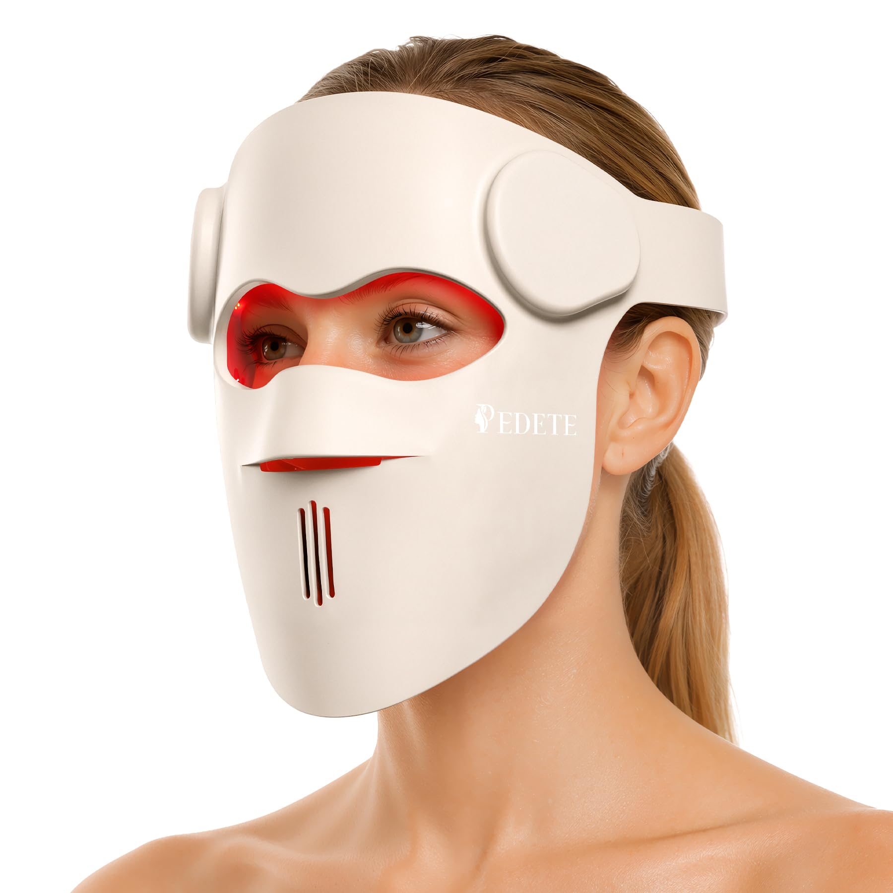 pedete mask front view showing full facial coverage and comfortable fit