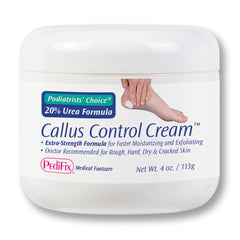 Pedifix jar front view showing label and 20% urea for effective callus care