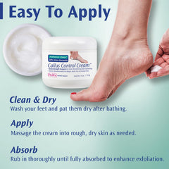 Pedifix cream being applied to heel highlighting targeted softening benefit