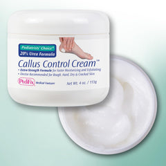 Pedifix jar held in hand illustrating compact 4 oz size for convenience