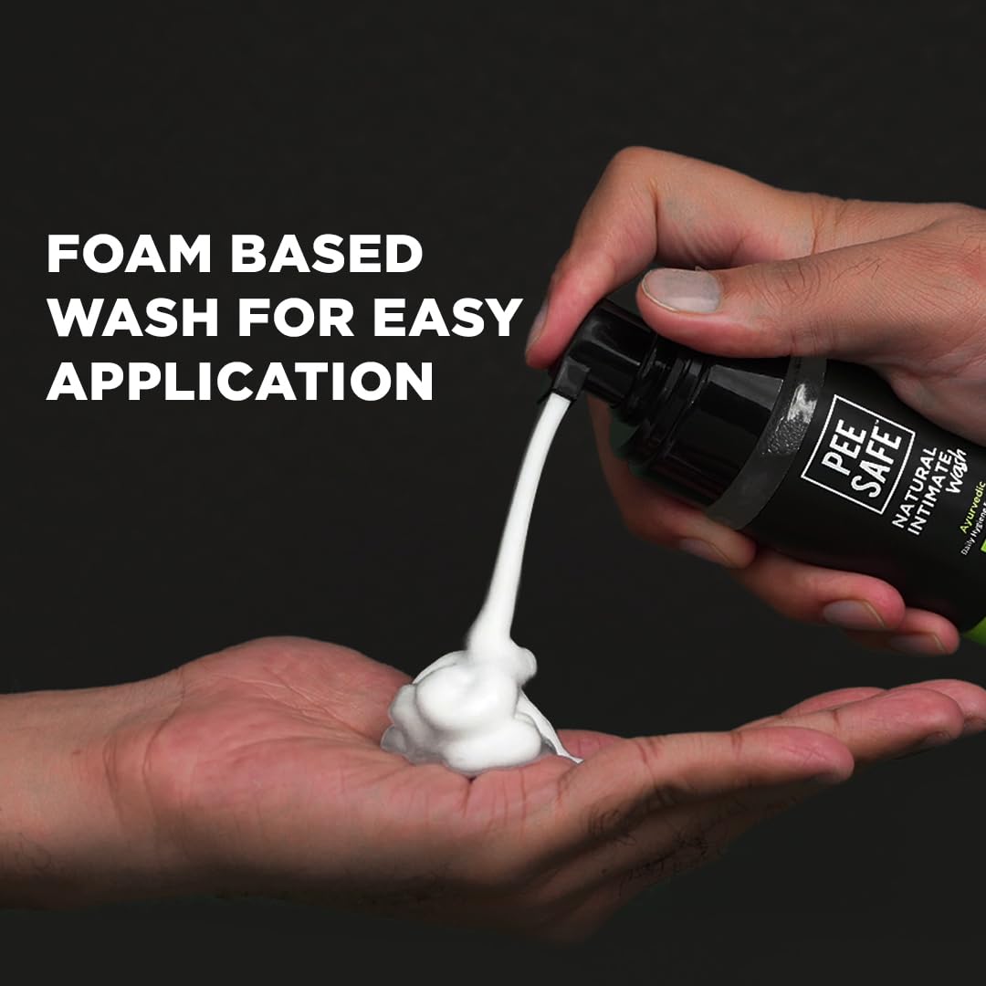 Pee Safe texture closeup showing gentle lather for comfortable clean