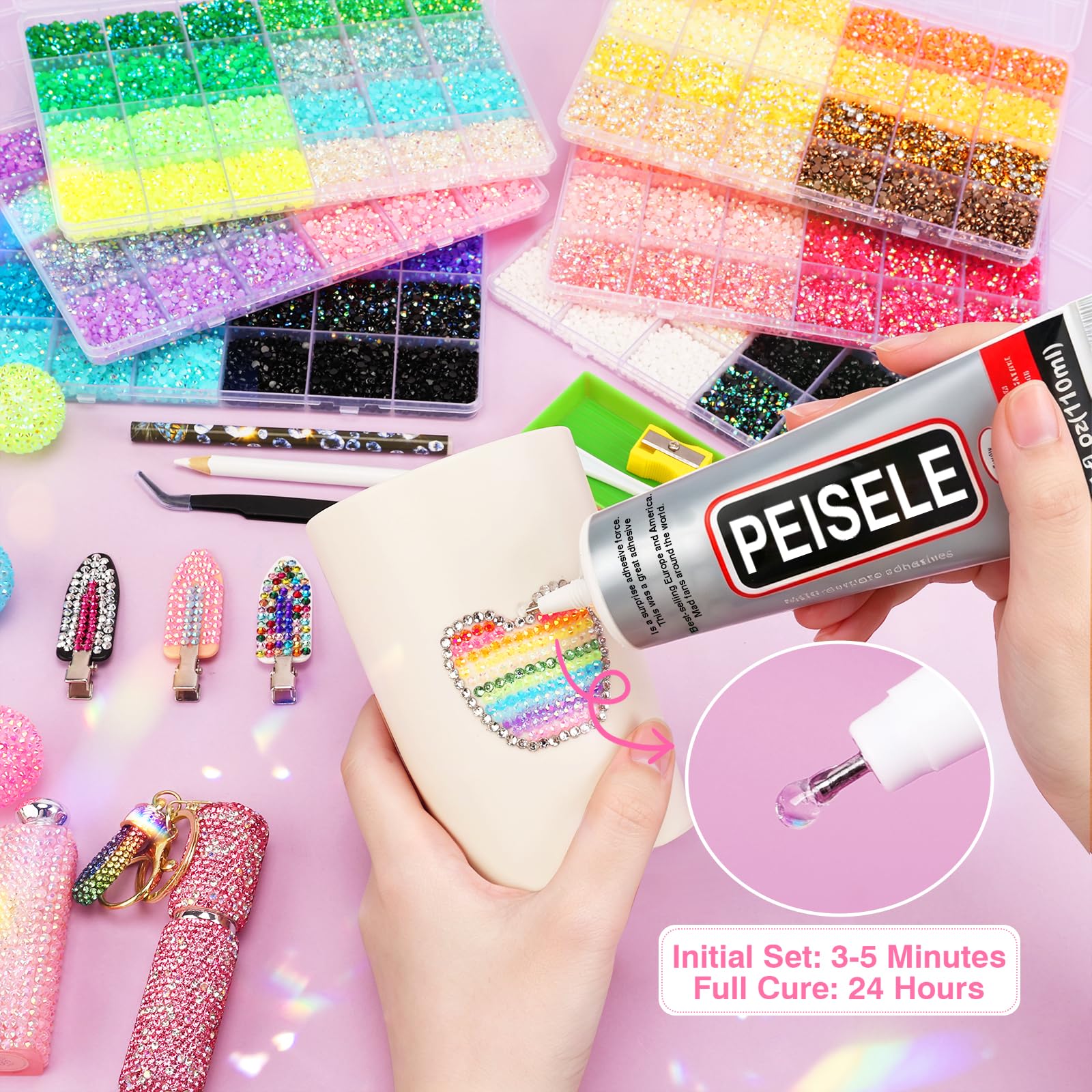 PEISELE open 24-slot storage boxes keeping colors organized for travel