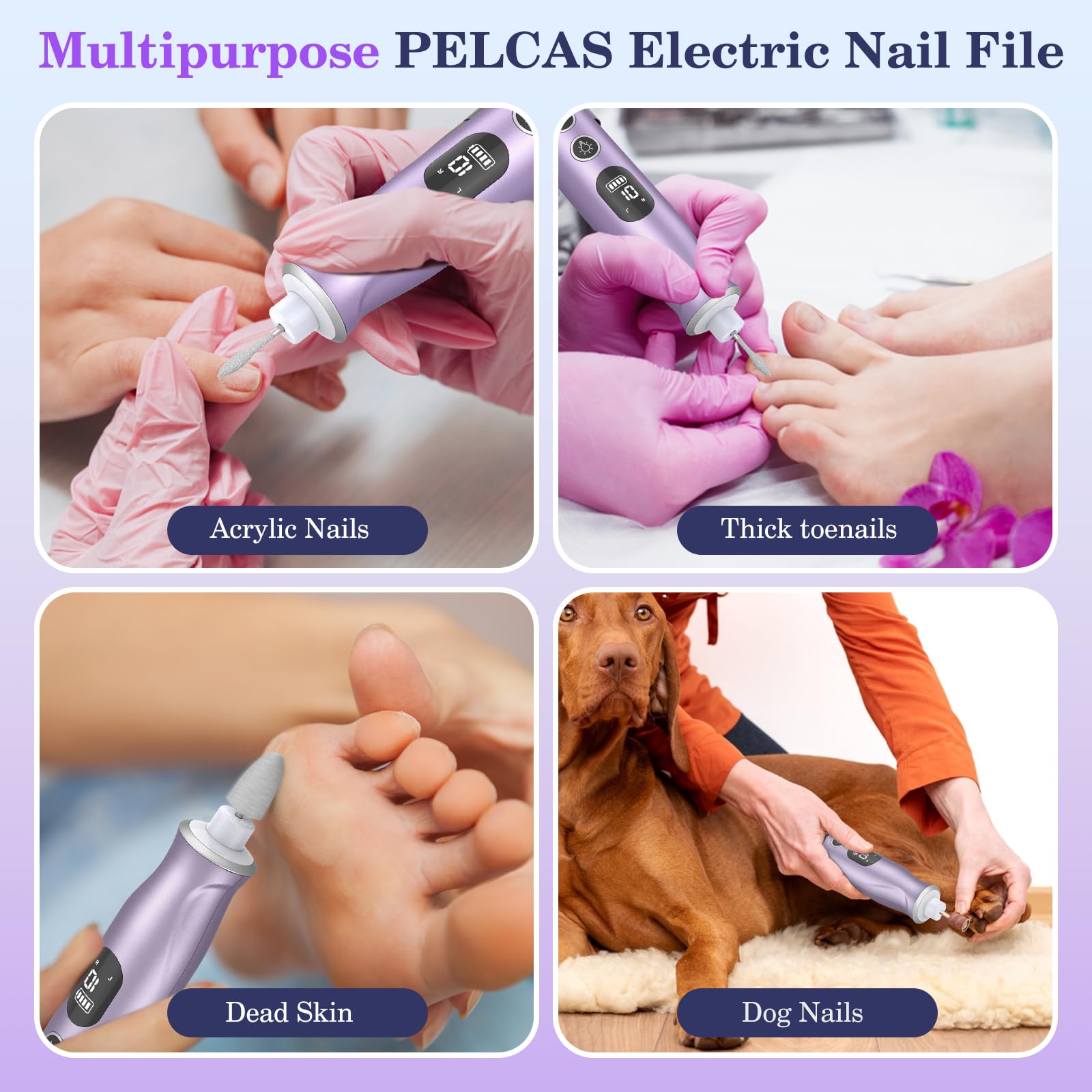 PELCAS in use on acrylic nail provides efficient shaping