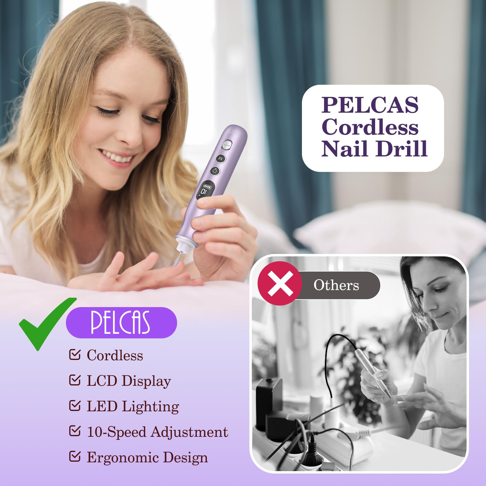 PELCAS LED illumination highlights nails for precise work