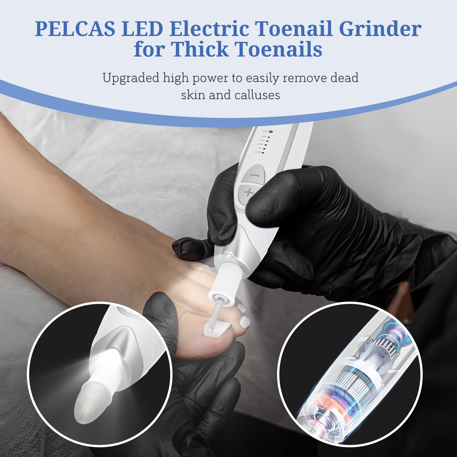 PELCAS sanding bands and cleaning brush showing tidy maintenance and dust control