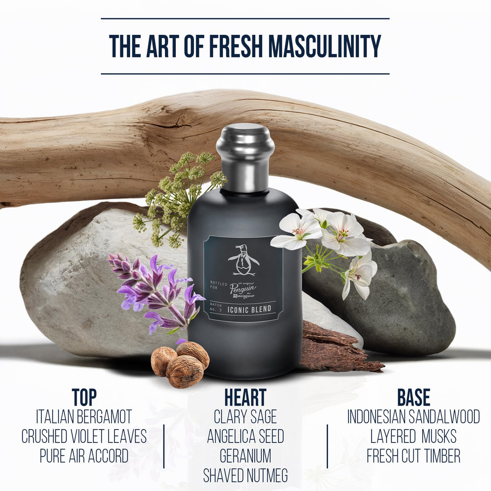 Penguin bottle detail with cap and label highlighting brand and premium finish