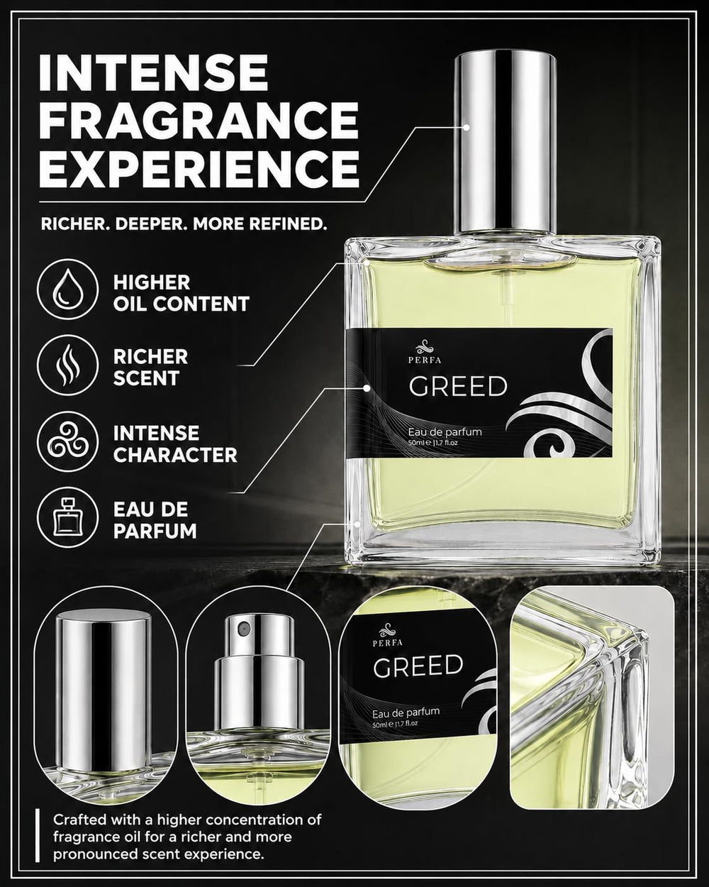 Perfa lifestyle evening scene showing confidence and refined presence for nights out