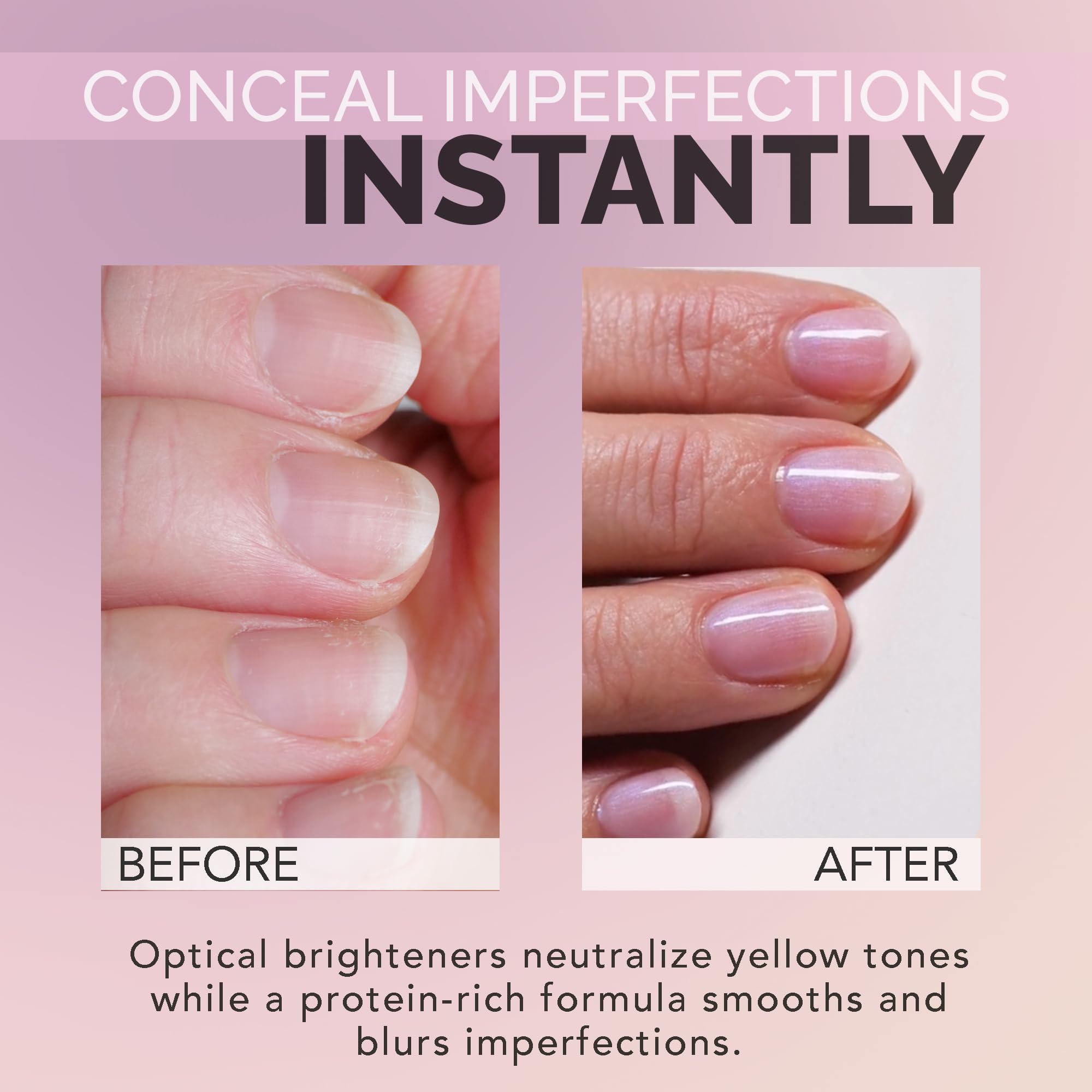 Perfect Formula bottle beside hand for scale to show compact size and travel-friendly benefit