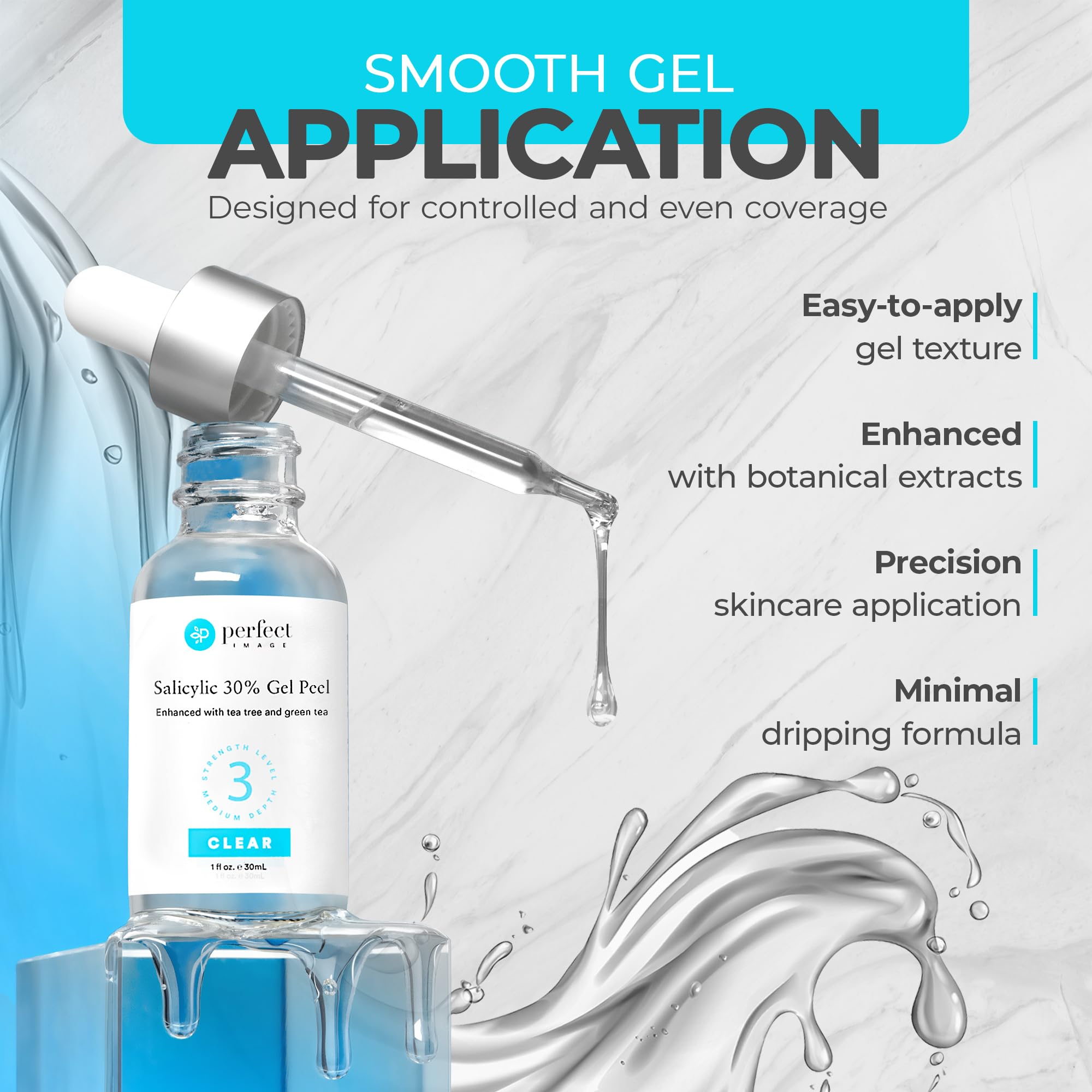 Perfect Image gel texture close-up highlighting controlled application benefit