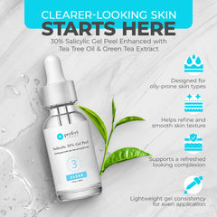 Perfect Image ingredient label closeup showing active acids and botanicals benefit