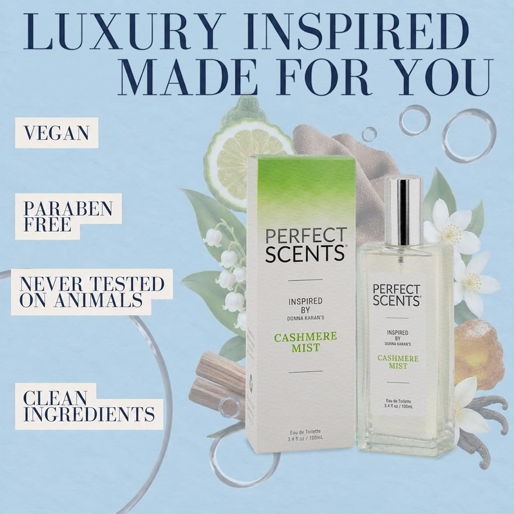 Perfect Scents side label close-up highlighting vegan and paraben-free benefits