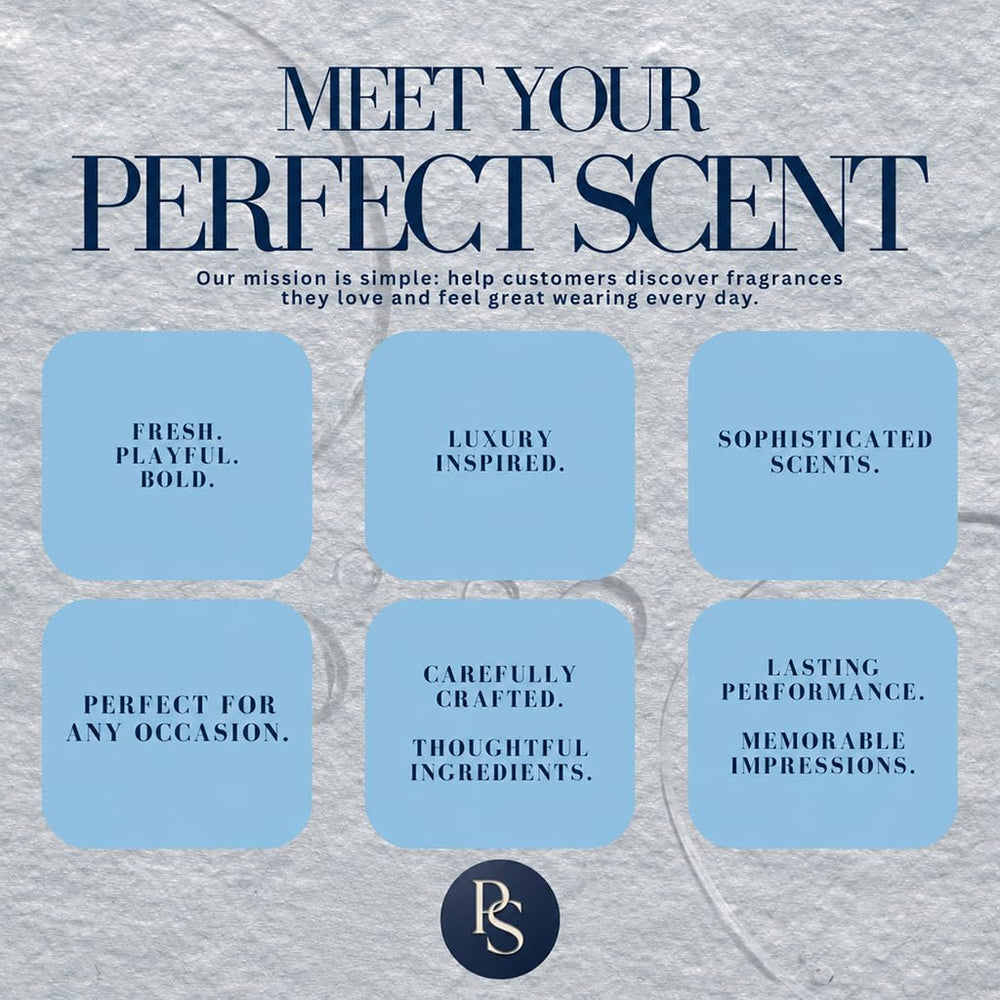 Perfect Scents bottle beside a ruler showing size and travel-friendly benefit