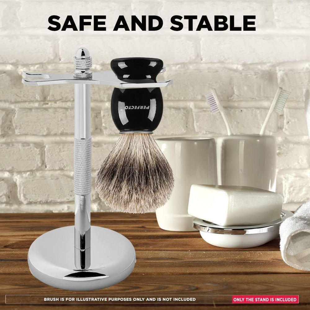 Perfecto size comparison with razor showing compact footprint and space saving