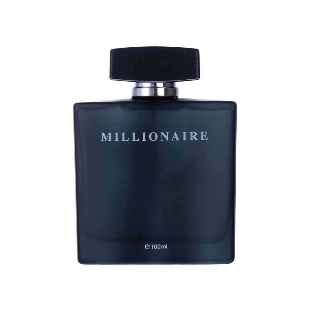 PERFUME&BEAUTY Black Millionaire front bottle showing sleek glass and label benefit: elegant presentation