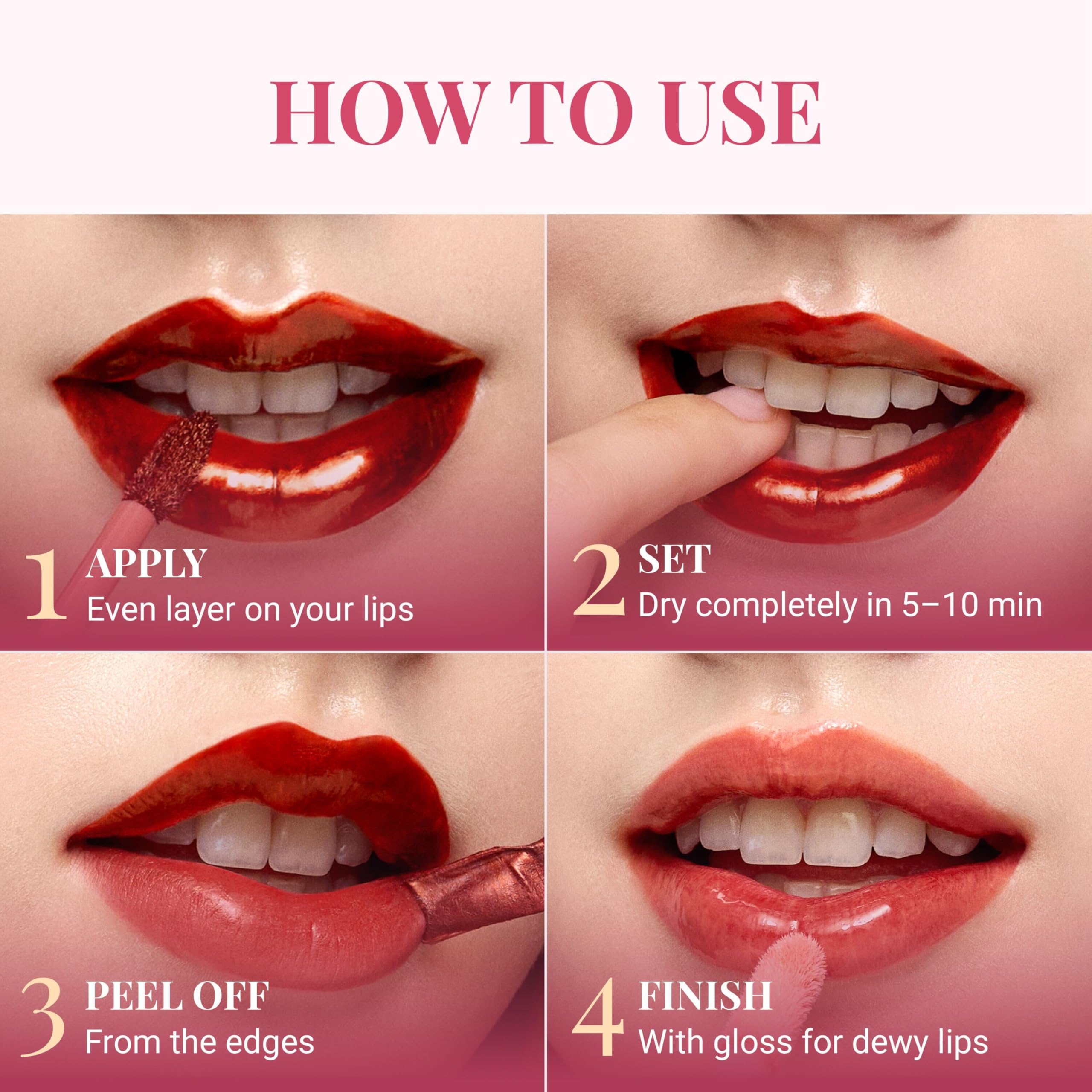 Peripera before and after image highlighting lasting stained finish