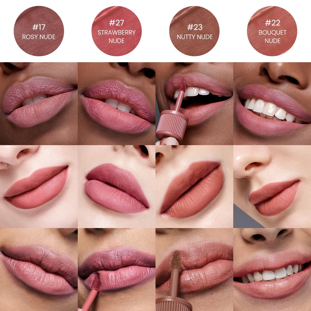 Peripera next to a standard lipstick for scale showing compact travel-friendly size
