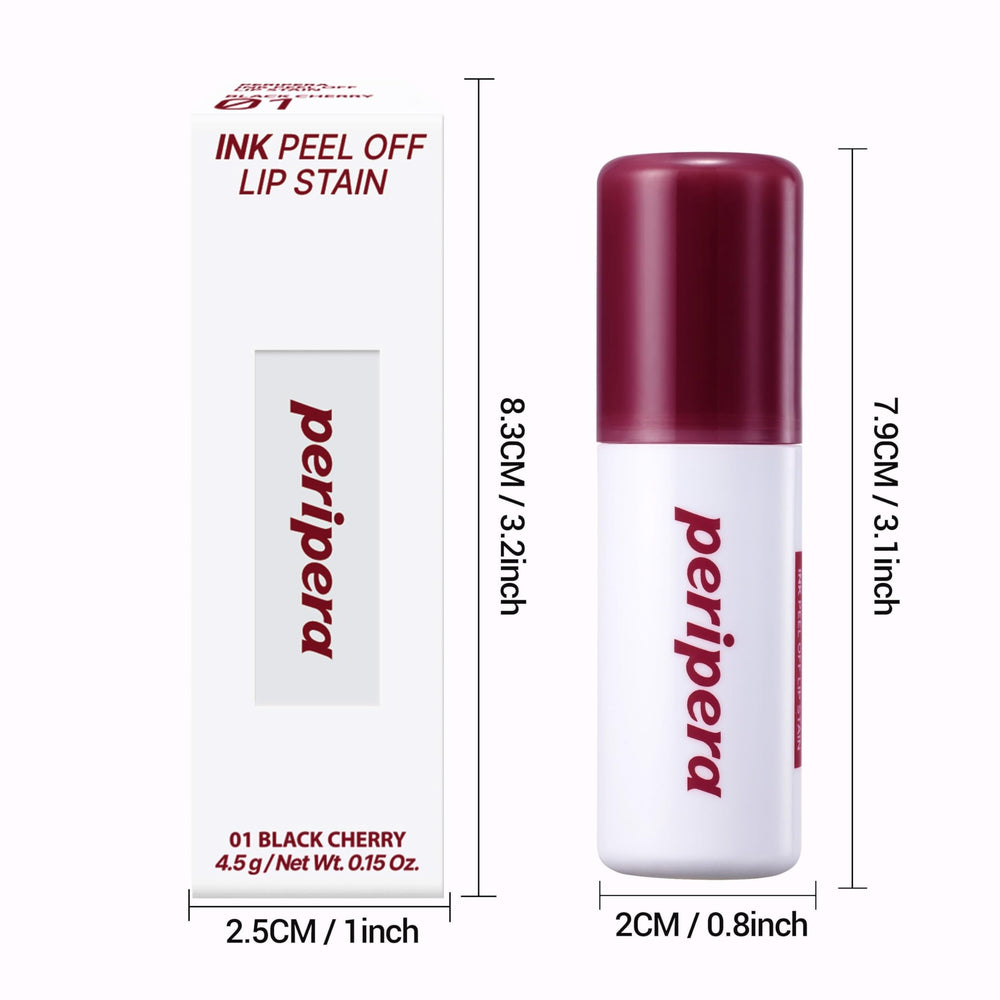 Peripera lifestyle model wearing black cherry showing bold, transfer-proof look