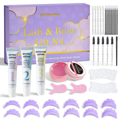 PERMANIA front packaging showing full lash lift kit and contents for at-home use