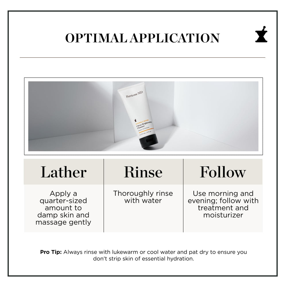 Perricone MD cleanser on bathroom counter showing morning routine benefit