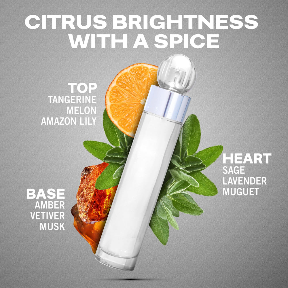 Perry Ellis label close-up highlighting brand and scent information for clarity