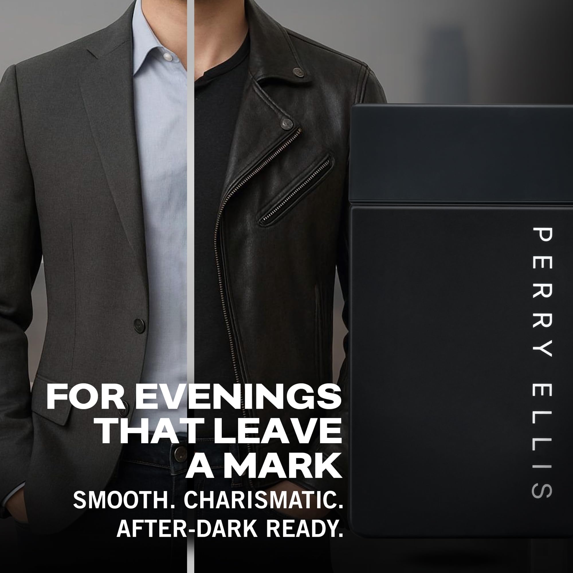 Perry Ellis Midnight detail of wooden notes and tonka bean elements, warm foundation