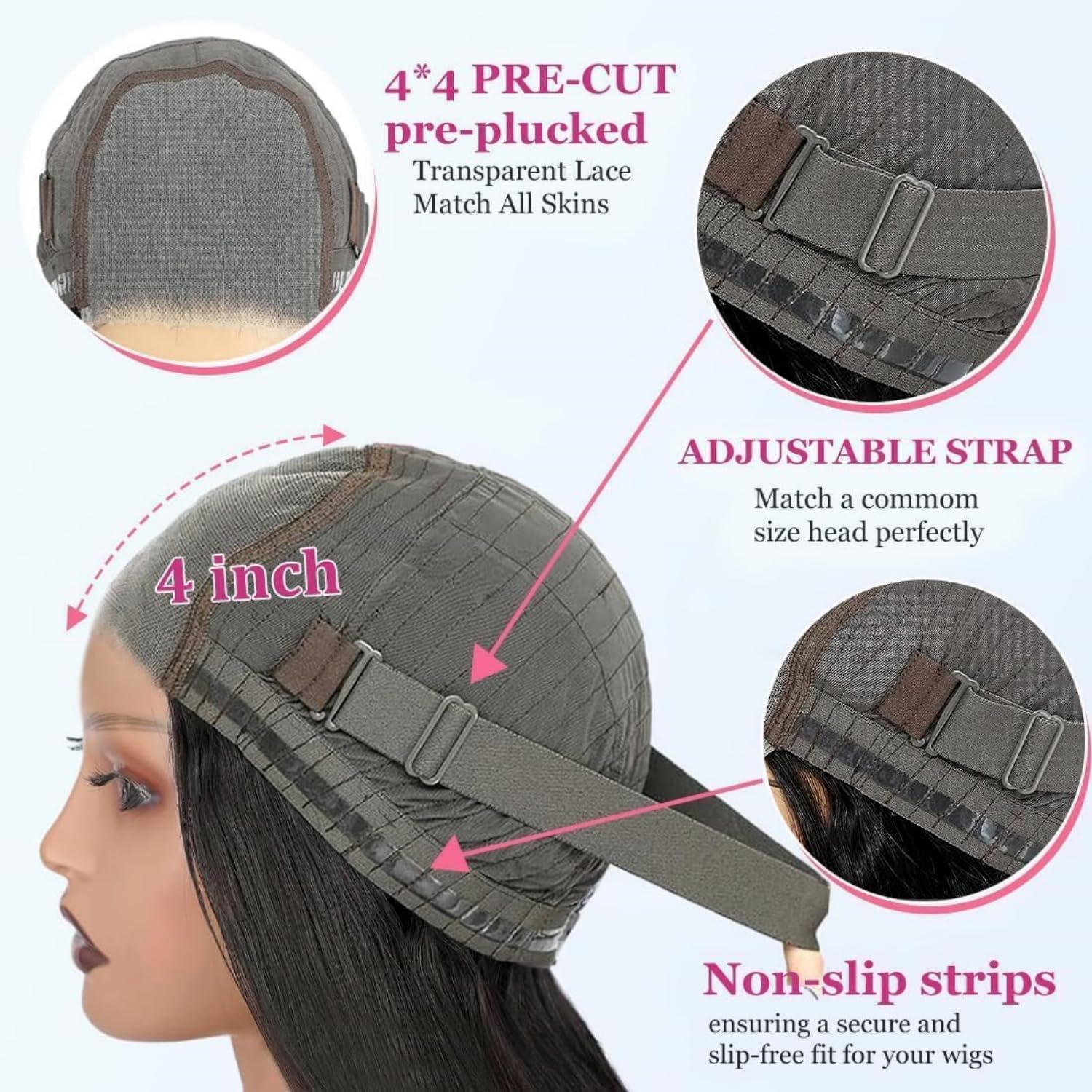 Perselene 10-inch bob shown with ruler for true length and density