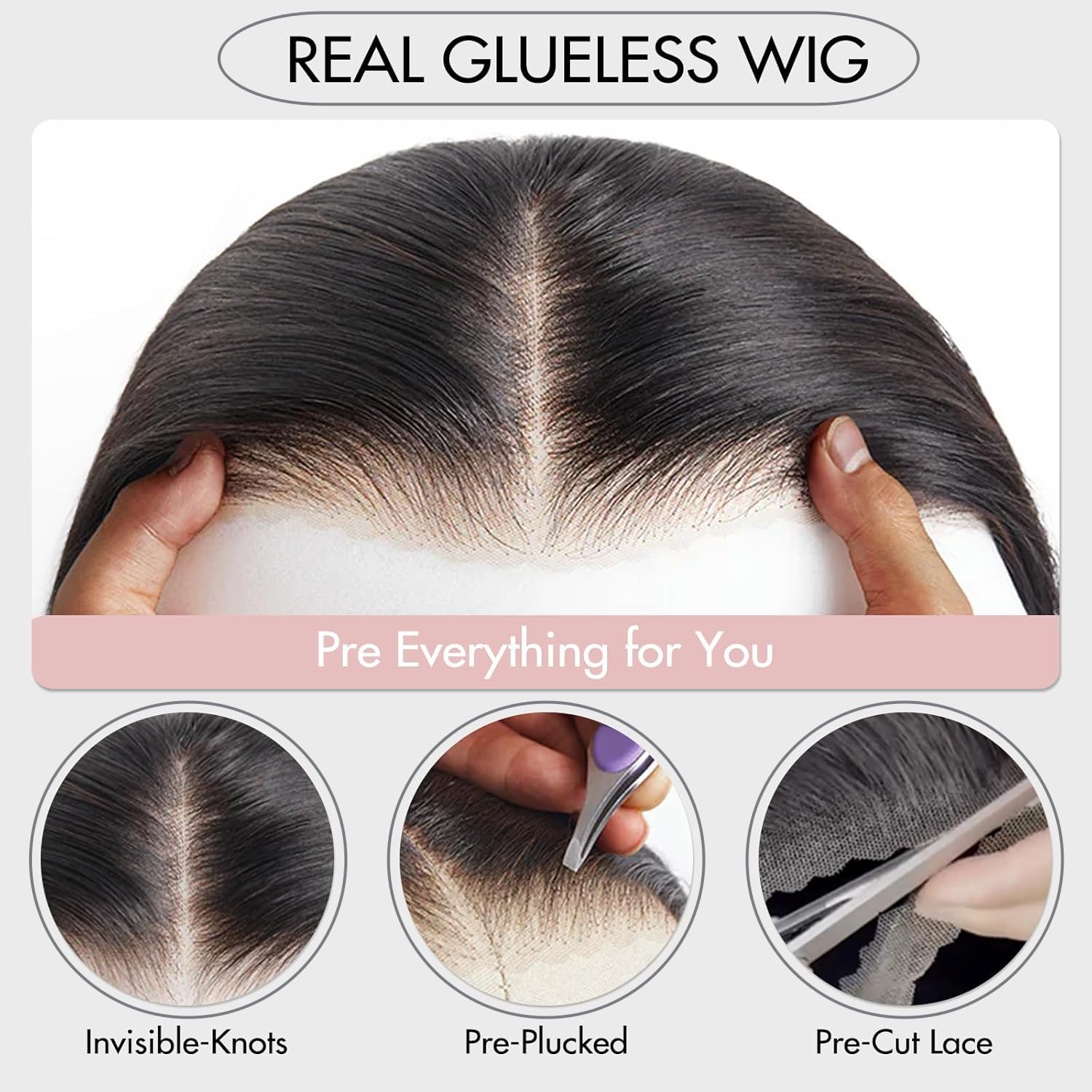 Perselene pre-plucked hairline detail for realistic scalp appearance