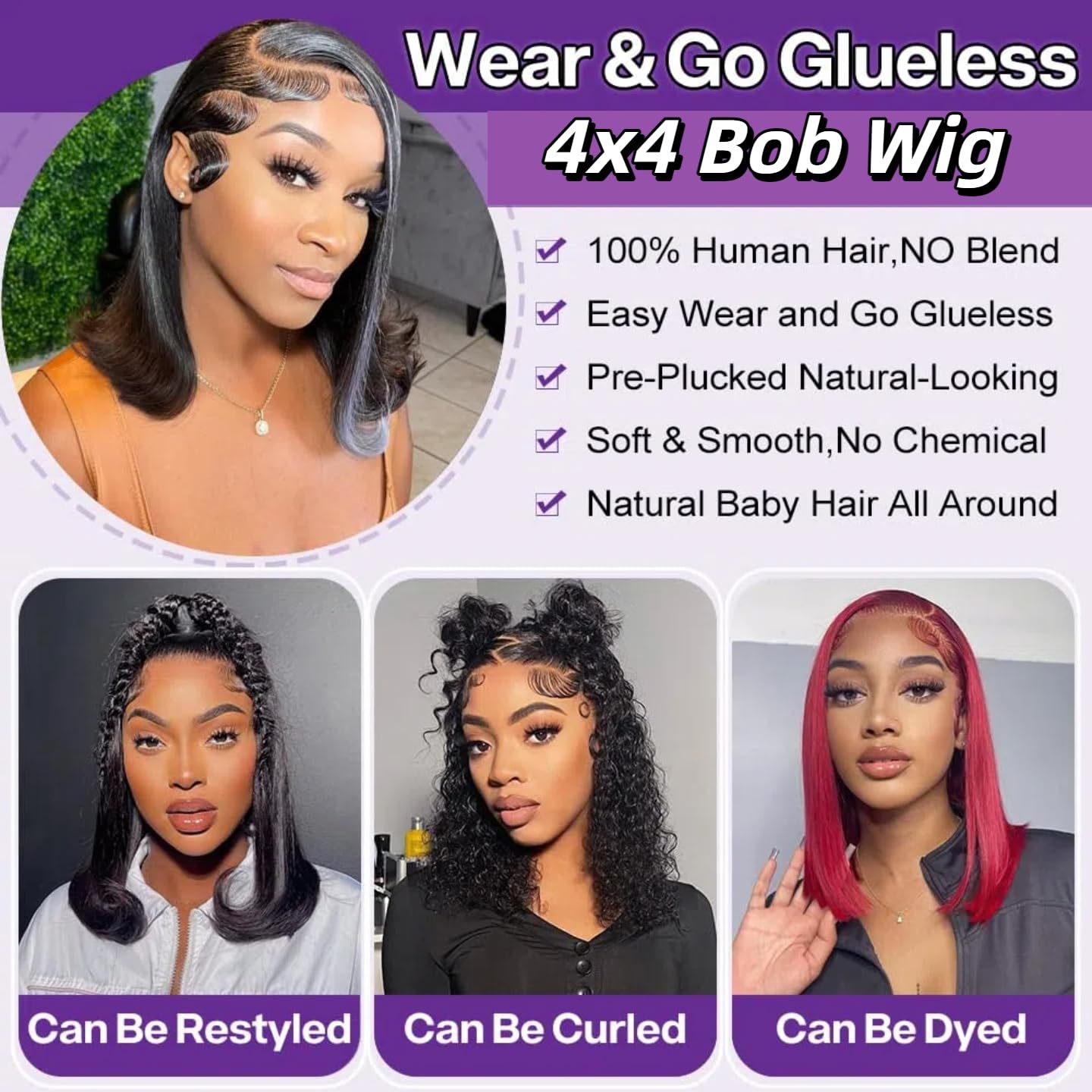 Perselene straight human-hair strands highlighting soft texture