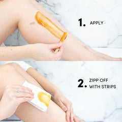 Applying Persian cold wax with wooden spatula for precise, gentle coverage