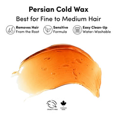Close-up of Persian sugar wax texture showing smooth, water-washable consistency