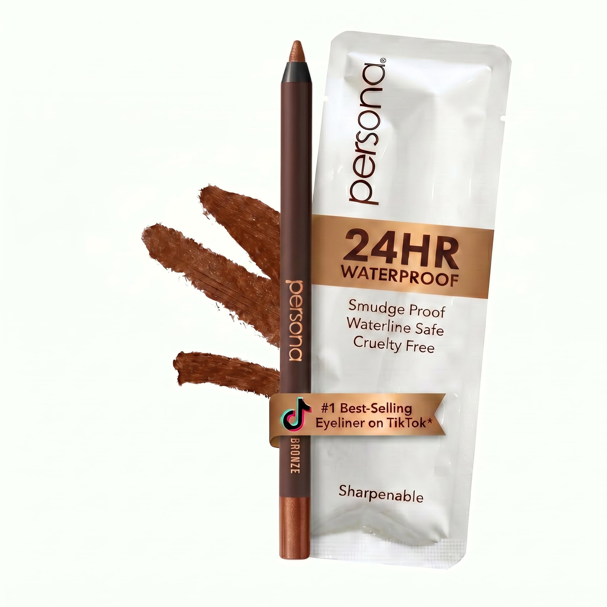 PERSONA bronze pencil front angle showing full barrel and tip for precise application