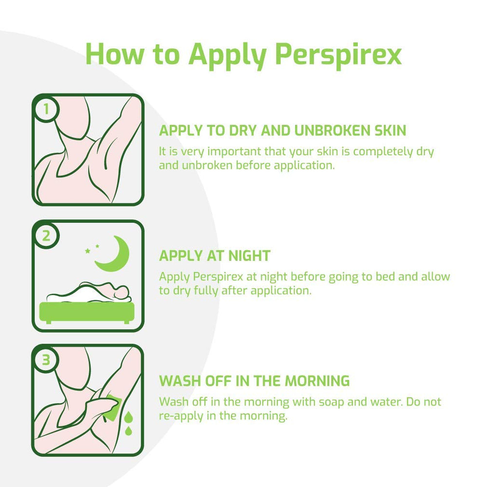 Perspirex texture on skin demonstrating quick-drying dryness benefit
