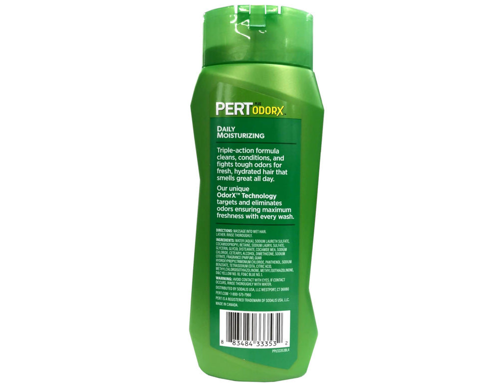 Pert bottle held in hand to show size and travel convenience