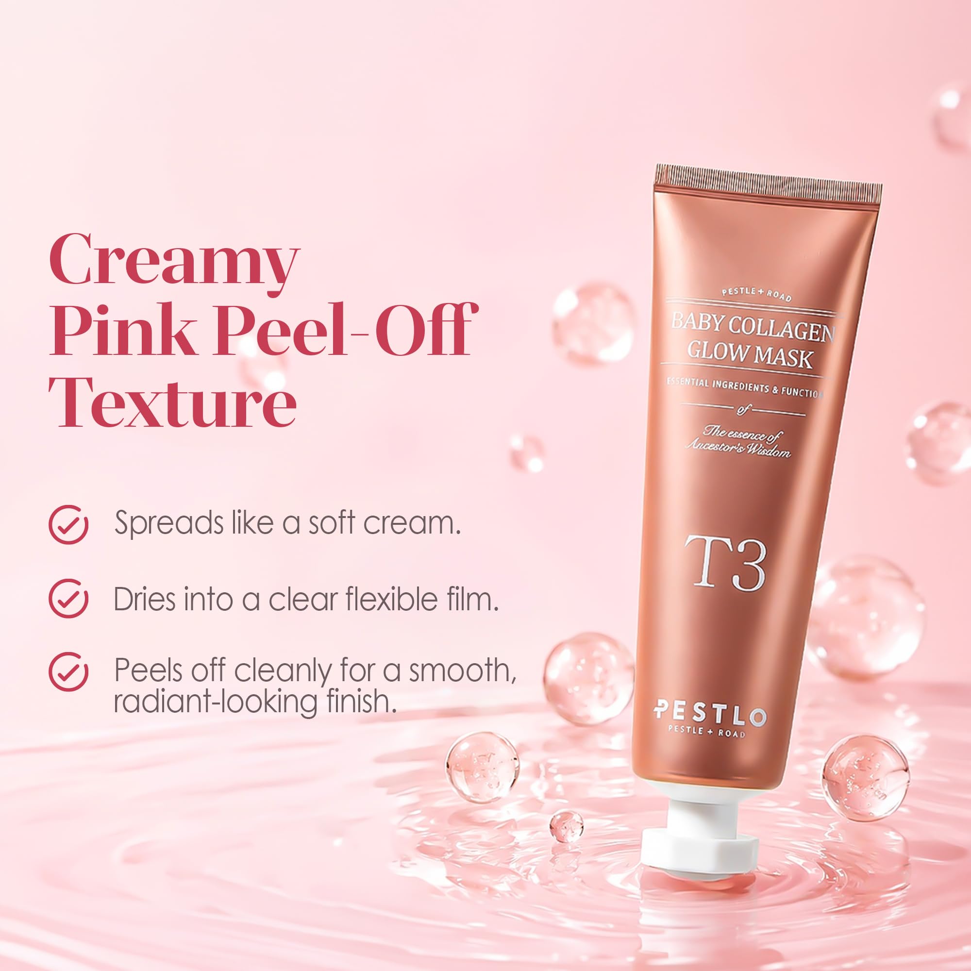 PESTLO peeled mask closeup showing clean removal and smoother skin