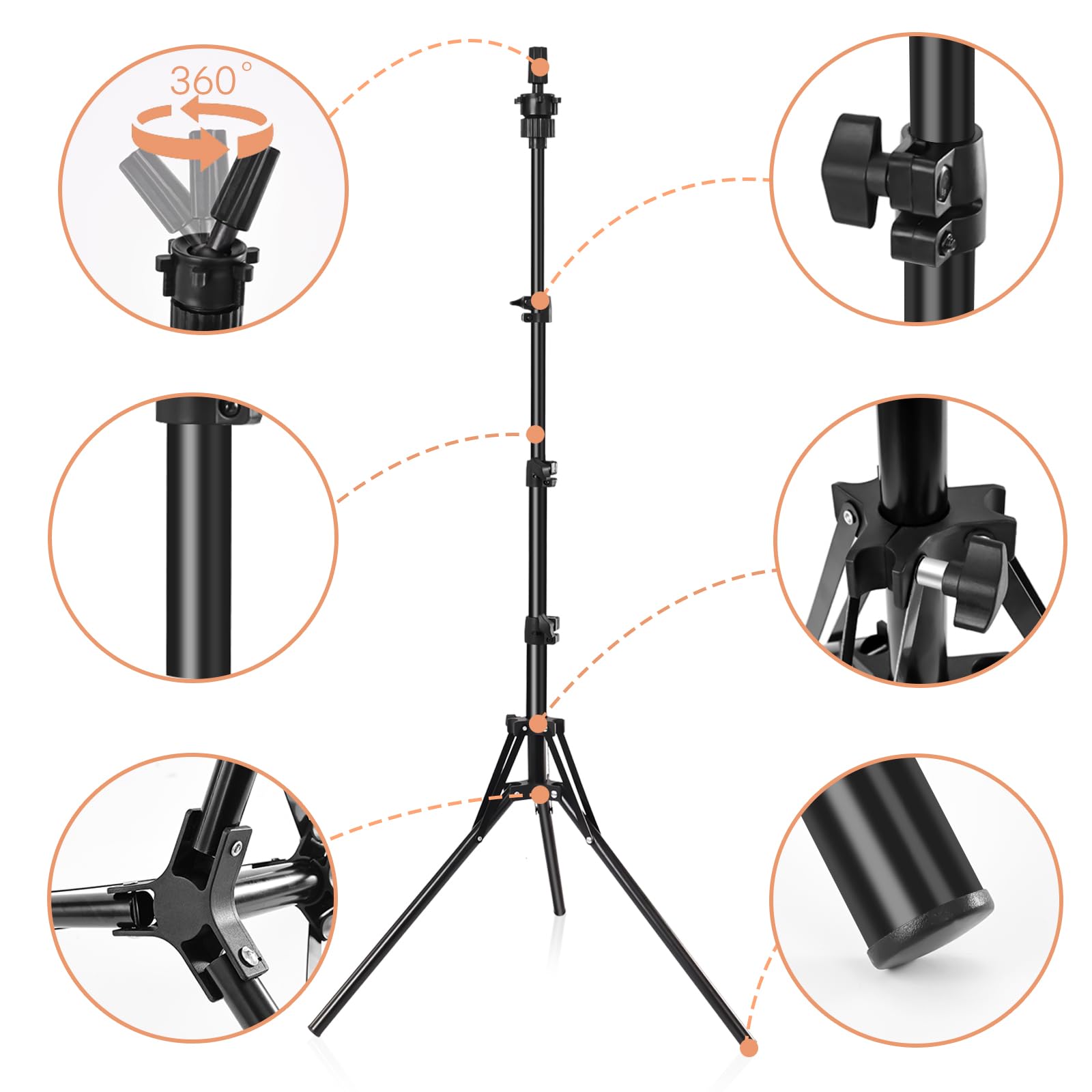 Pet Baby tripod base detail illustrating wide footprint and wobble reduction benefit