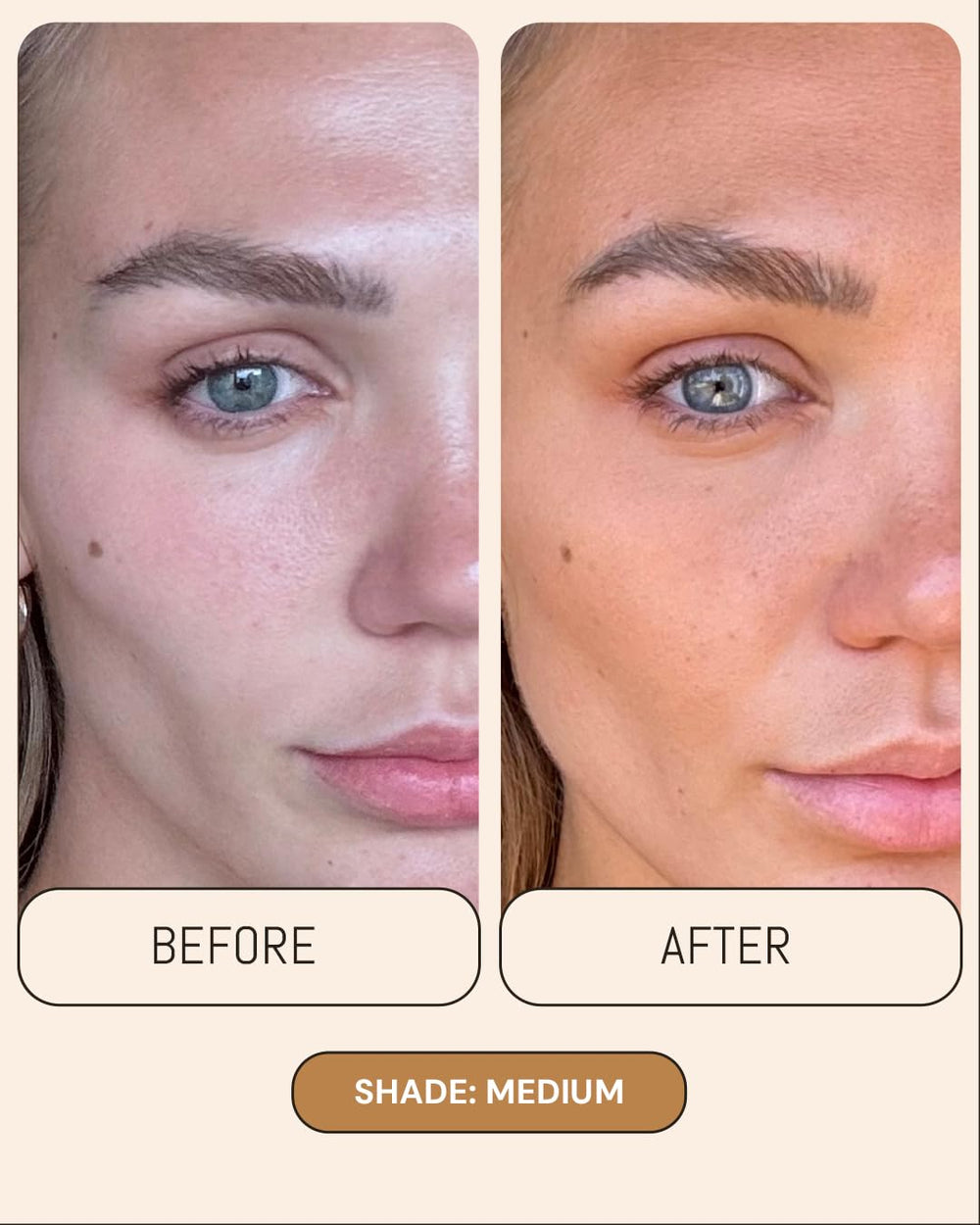 Peta Jane application with hands using sweeping motion delivering streak-free results