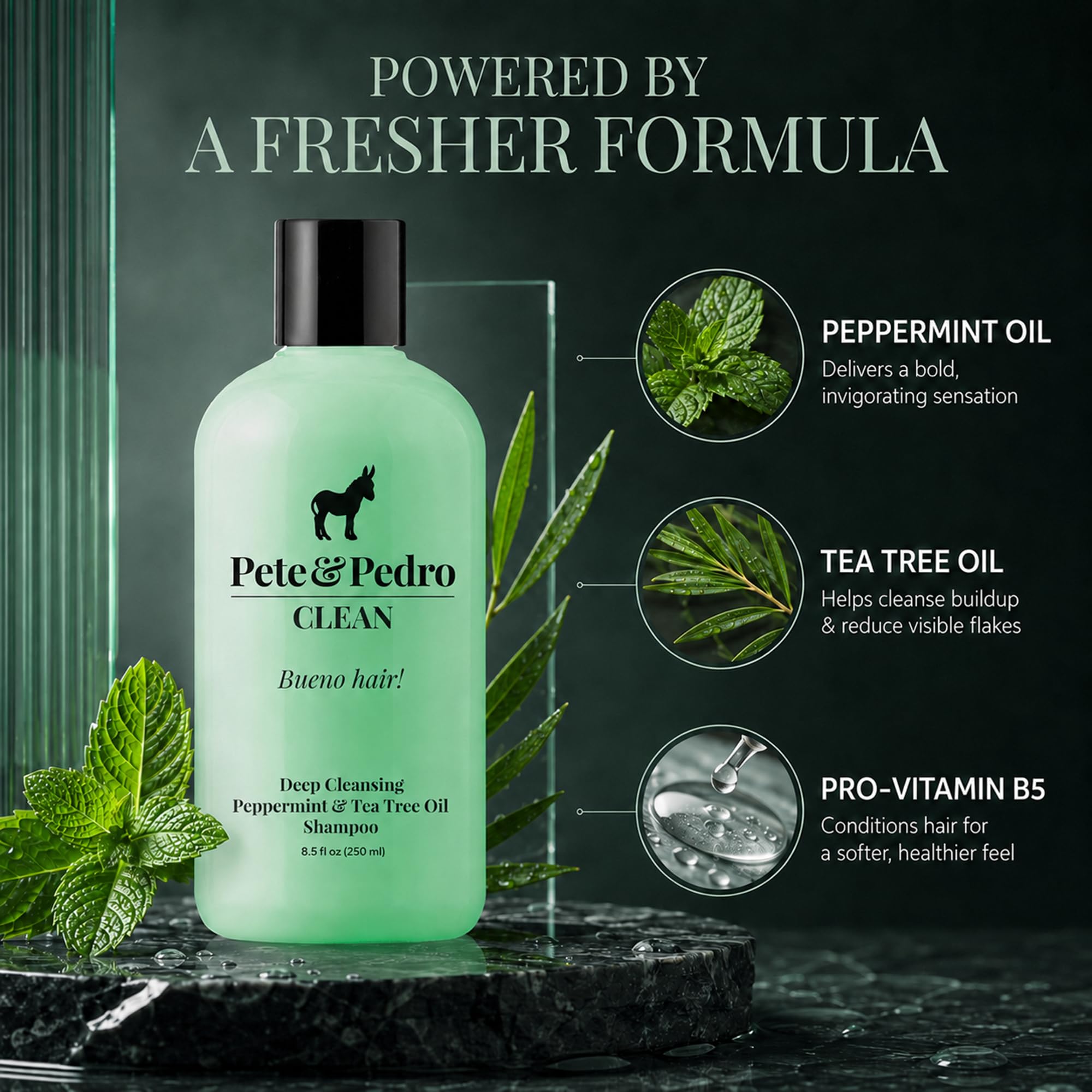 Rich white lather texture from Pete & Pedro Clean demonstrating deep-cleansing foam