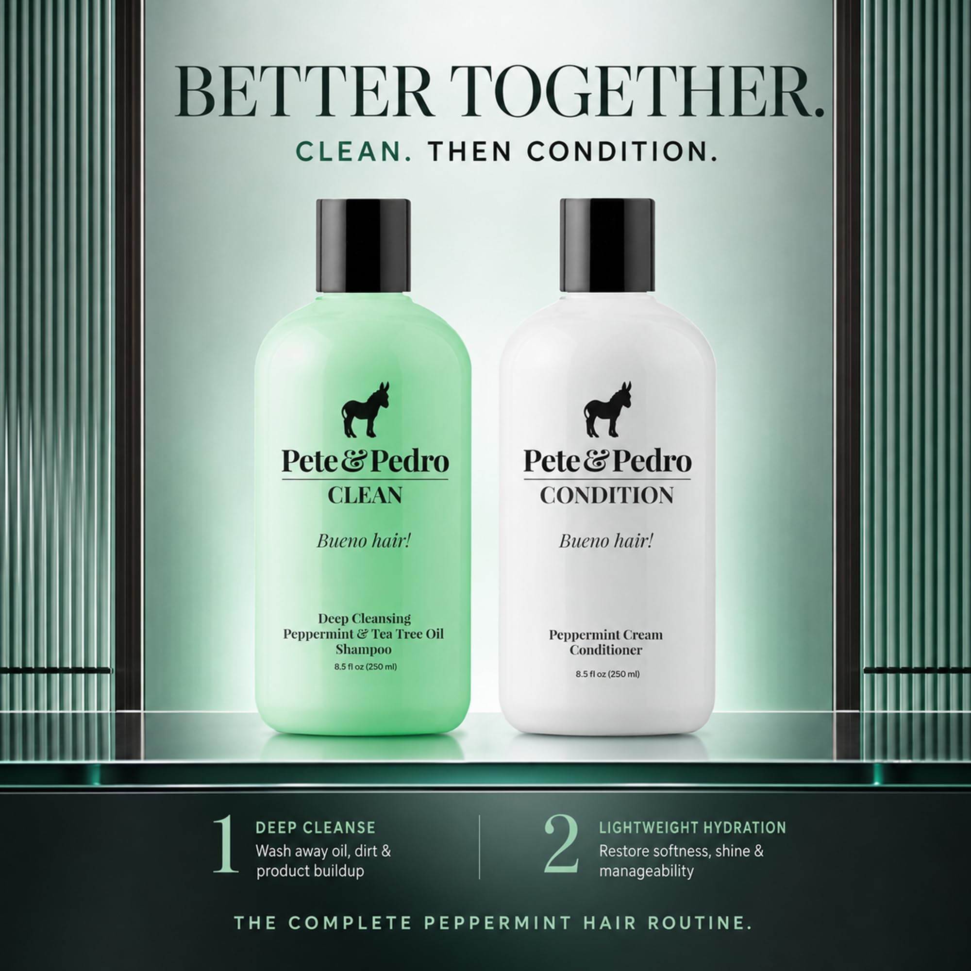 Travel 2 oz trial bottle of Pete & Pedro Clean for convenient portability benefit